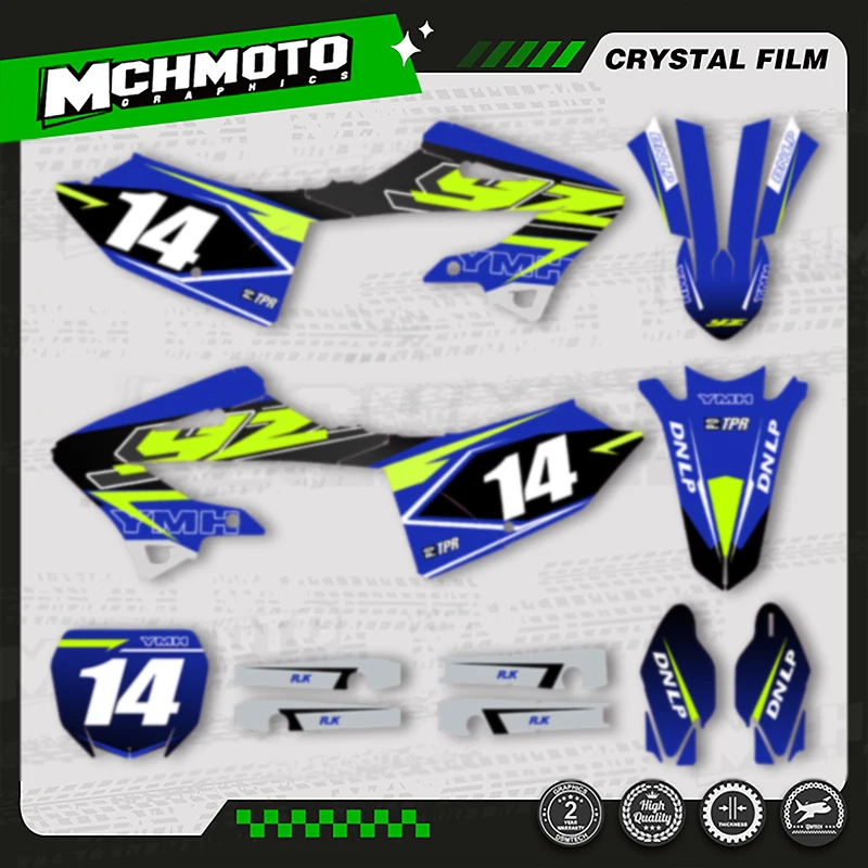 

MCHMFG For YAMAHA YZ125 YZ250 YZ 125 250 2022 2023 2024 Motorcycle Graphics Background Decal Stickers Kit