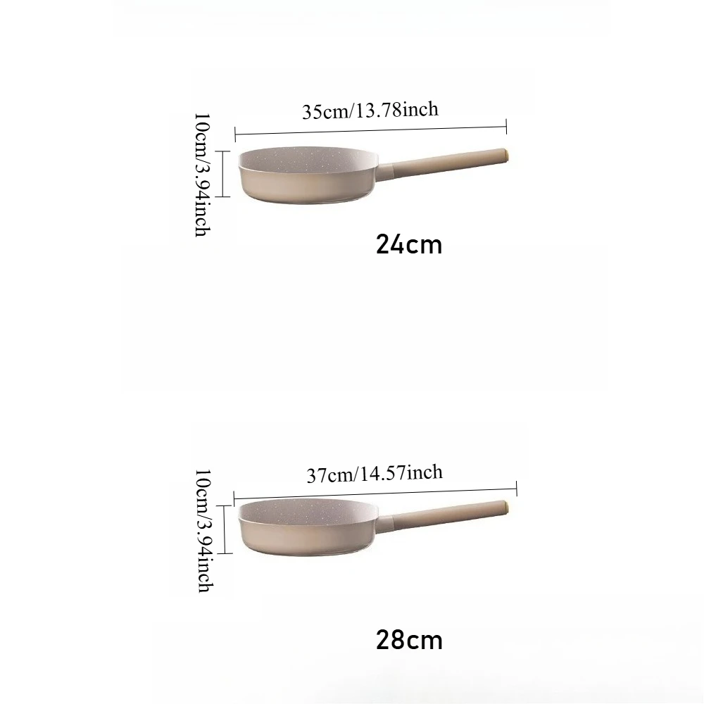 مقلاة غير لاصقة، مقلاة منزلية مسطحة القاع للقلي، شرائح اللحم، تقلي الخضروات، سهلة التنظيف، وعاء المطبخ الحجري Maifan #6
