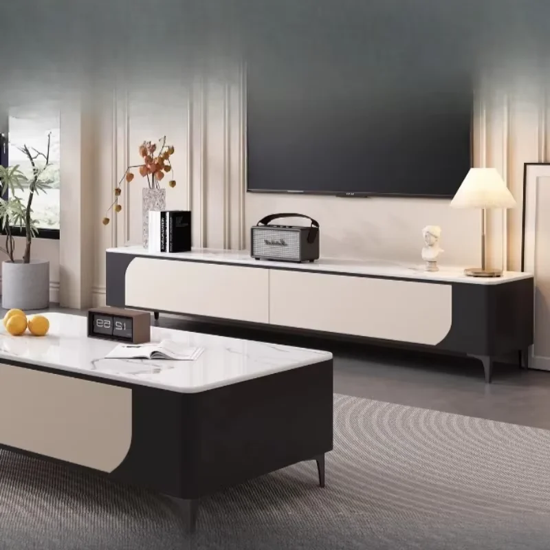 Wood Living Room TV Stand Tall Luxury Luxury Modern TV Stand Black Legs Meuble Television Salon Furniture Home Living Room