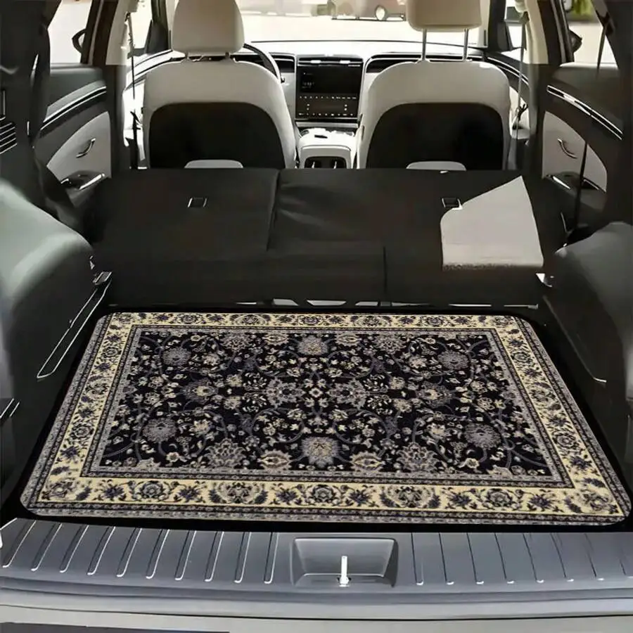 1 Piece Bohemian Style Durable Car Trunk Mat - Printed Design, Suitable For Daily Driving, Applicable To Trucks, Sedans, SUVs,