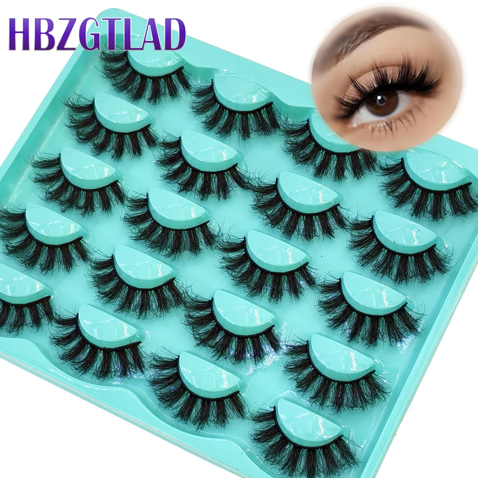 Pestañas postizas naturales 7D ojo de gato, suaves y esponjosas, 10 pares estilo manga, extensión de pestañas esponjosa de visón sintético 3