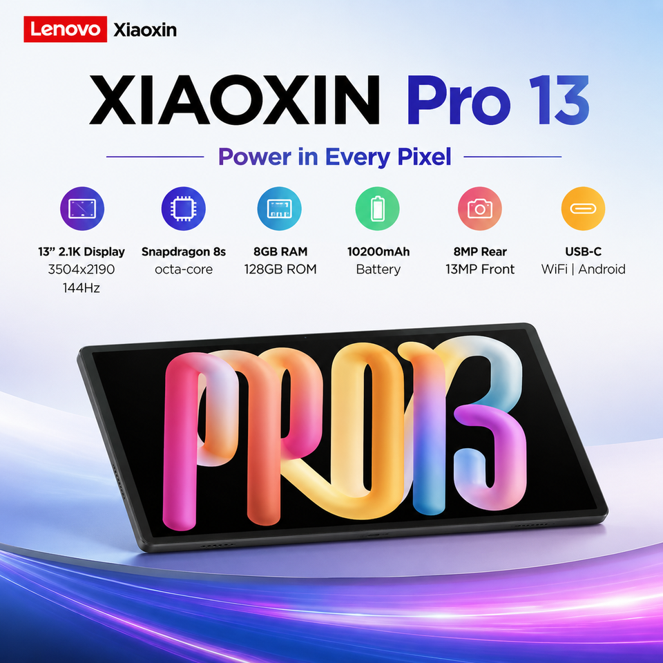 Lenovo Original Xiaoxin Pad Pro 13'' 144Hz 3.5K Screen TB376FC Snapdragon 8s 128GB 256GB Rom 10200mAh Battery Tablet PC