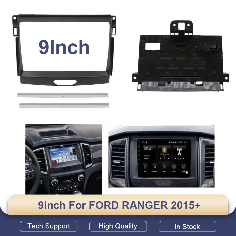 

9-дюймовая рамка для автомагнитолы FORD RANGER 2015+ для Android MP5 GPS-плеера, 2 DIN, панель приборной панели, накладка на стереосистему