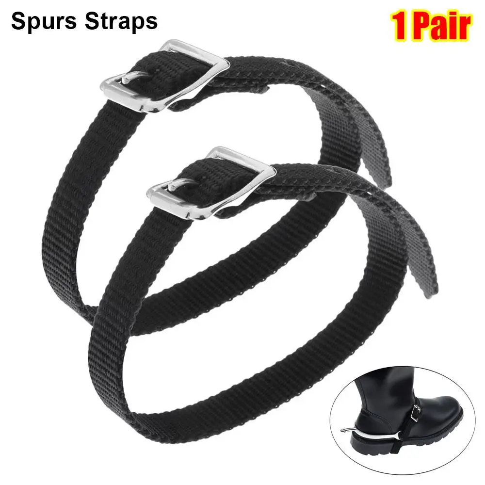 

1Pair with Alloy Buckle Spurs Straps Western British Adjustable Boot Strap Metal Thickened Equestrian Accessories Equipment
