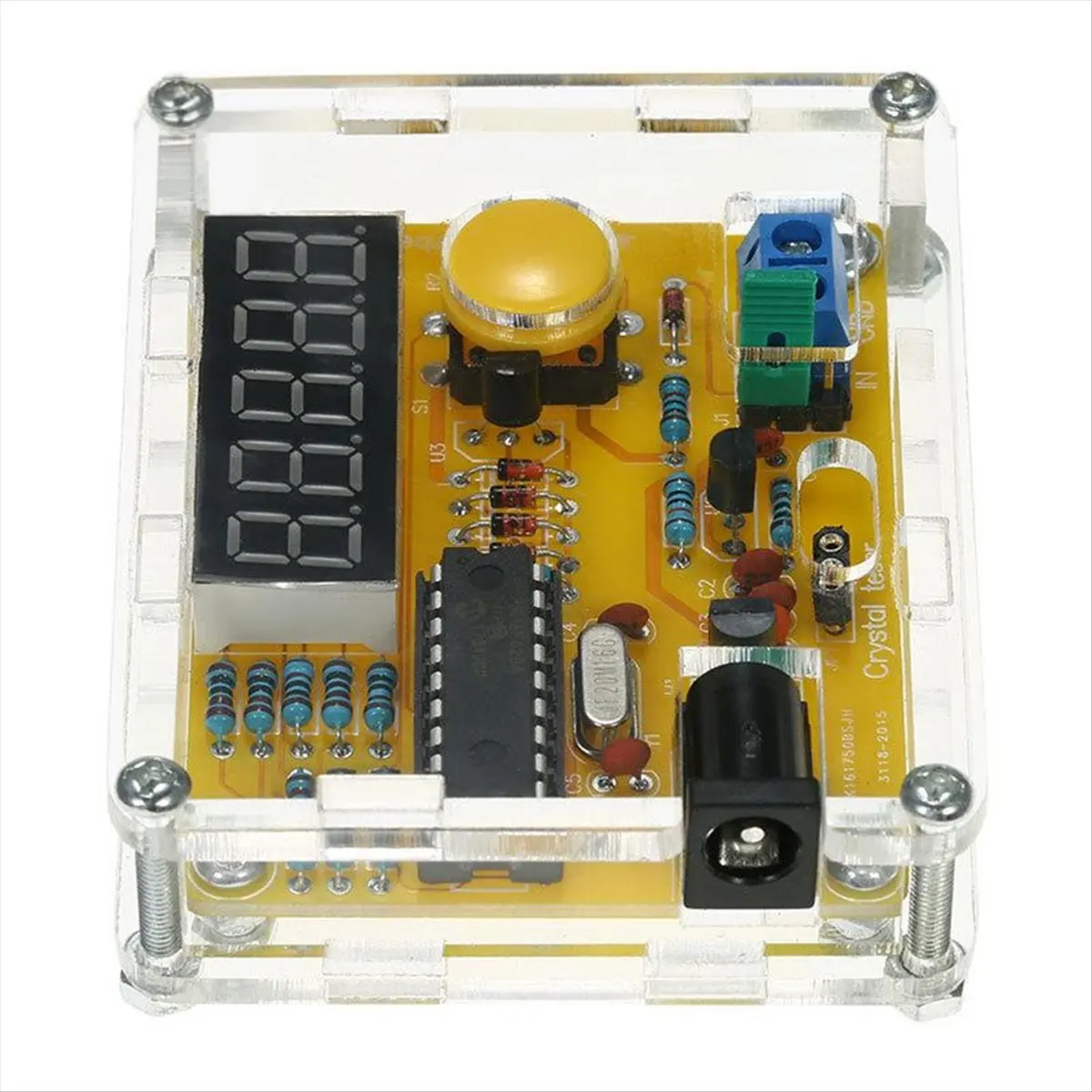 ABGN 5 Digits Display Digital Frequency Counter Module 1Hz-50MHz Crystal Oscillator Frequency Counter Tester with Shell Case