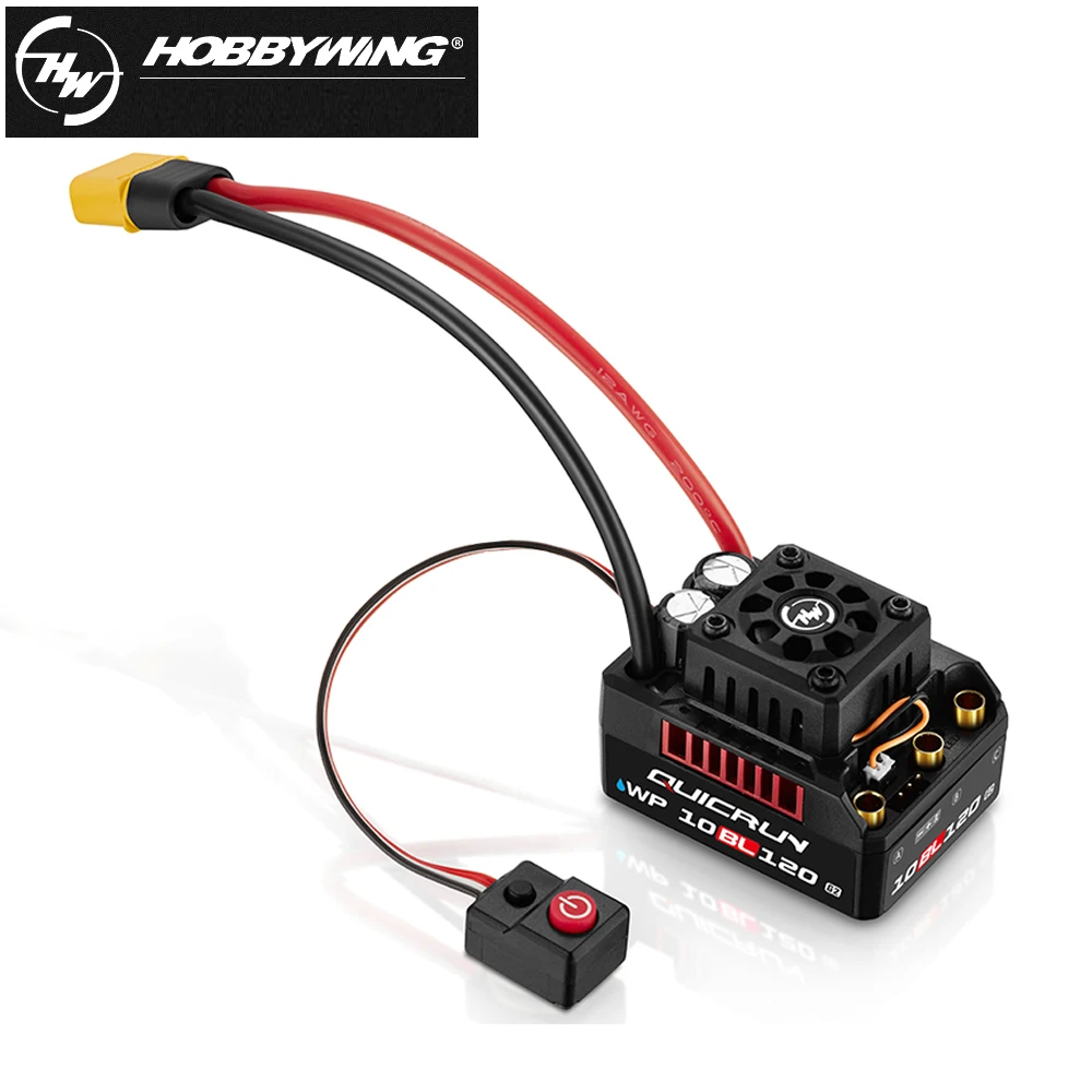 

Hobbywing Quicrun WP 10BL120 G2 120A 2-4S Waterproof Sensorless Brushless Speed Controller ESC For 1/10 1/12 RC Car Truck Toy