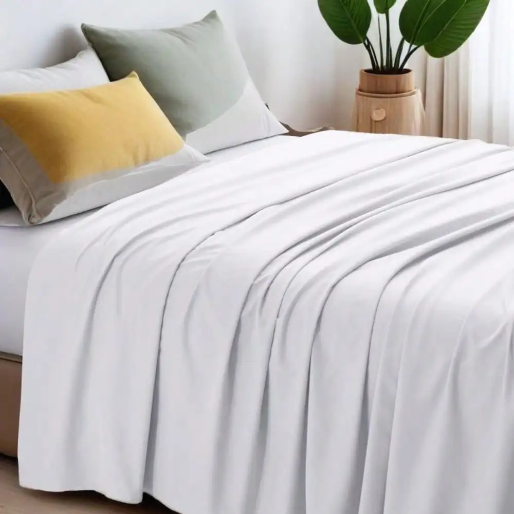 قطعة واحدة من ملاءات المسطحة الفاخرة: ملاءات سرير ناعمة وخالية من التجاعيد ومقاومة للبقع وقابلة للغسل في الغسالة للعناية بدون جهد #1