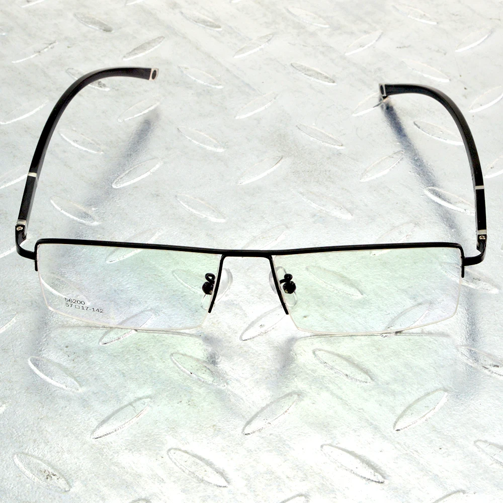 Wide Face Half-rim Rectangle Titanium Alloy Classic Comfort Nose Pads Men Optical Glasses Frame Eyeglasses Eyeframe Eyewear
