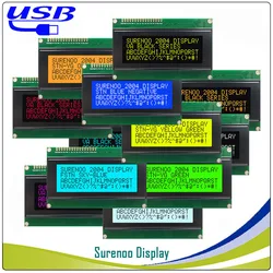 Surenoo LCD2USB USB 204 20X4 2004 Módulo LCD de caracteres Panel de pantalla inteligente LCD Smartie y AIDA64 para PC DIY