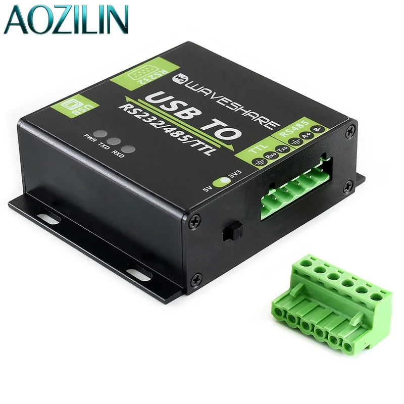 AOZILIN Isolated USB to RS232 RS485 TTL Serial Adapter Industrial UART Converter Bidirectional Communication For Equipment Debug