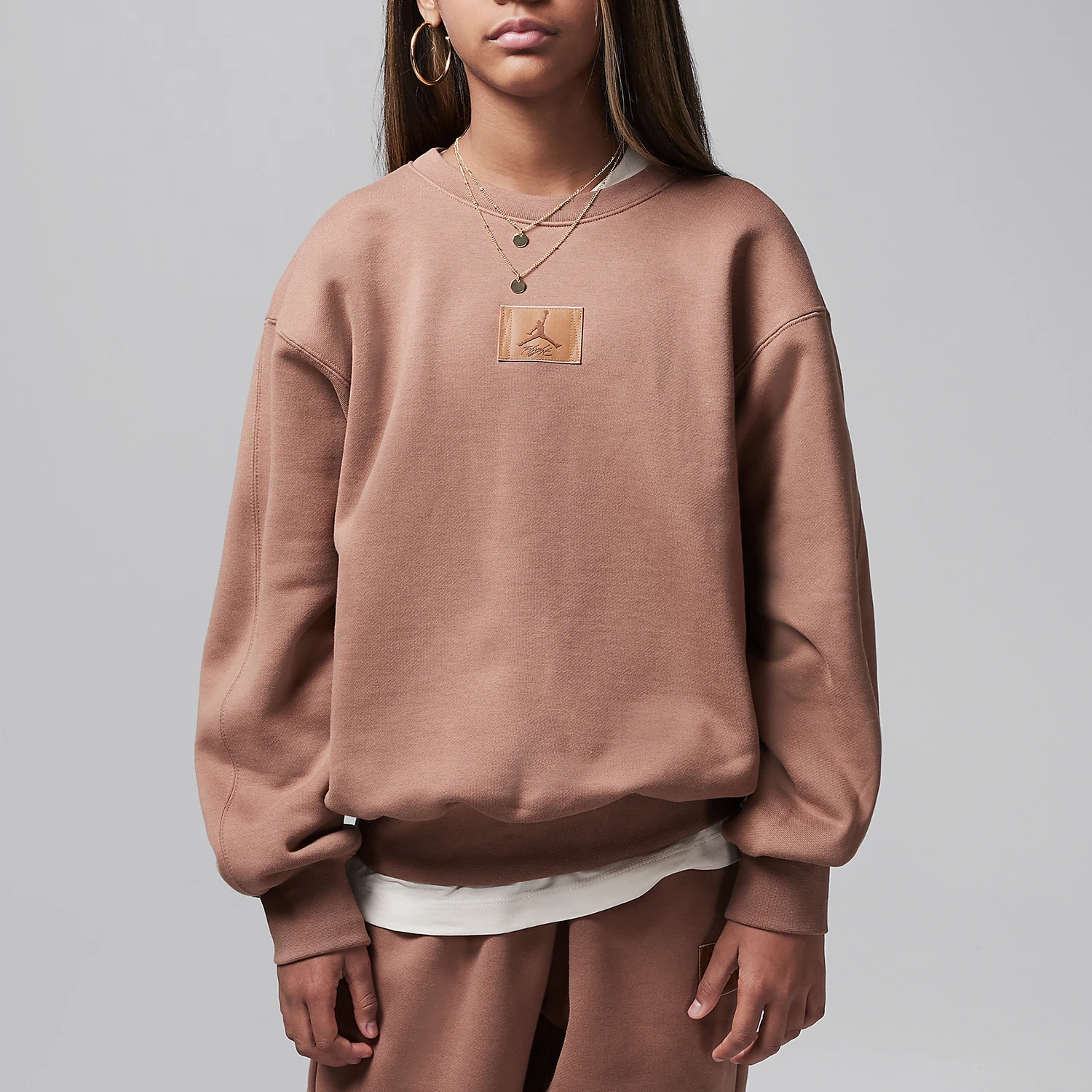 

Толстовка с капюшоном Nike Authentic JORDAN для мальчиков, свободного кроя, с флисовой подкладкой, в стиле ретро, HQ8252-258