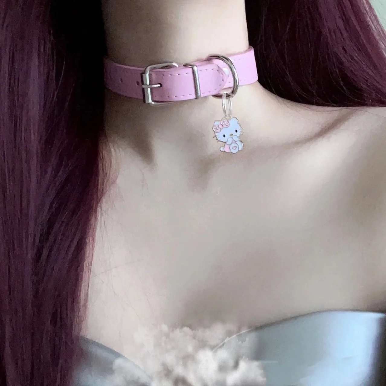 

Kawaii Sanrio Hello Kitty Necklace Cute Girl Heart Y2K Cute Collar Necklace Women Clavicle Chain Elegant Jewelry Gifts