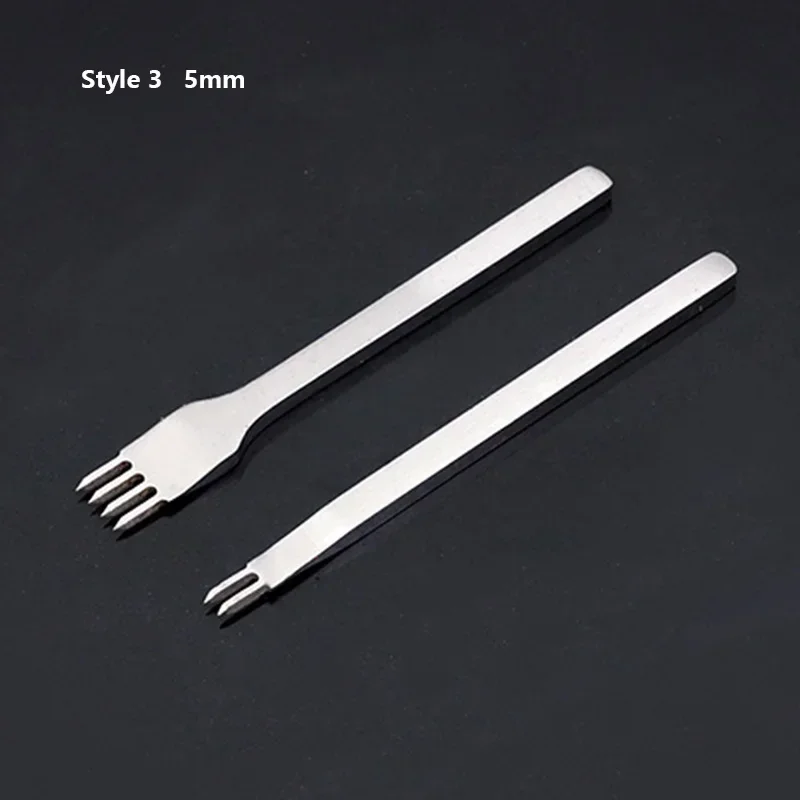 3/4/5/6Mm Afstand Punch Tool Voor Lederen Gat Ponsen Tool Vetersluiting Stiksels Naaien Diy leer Hobbygereedschappen 1/2/4/6 Prong