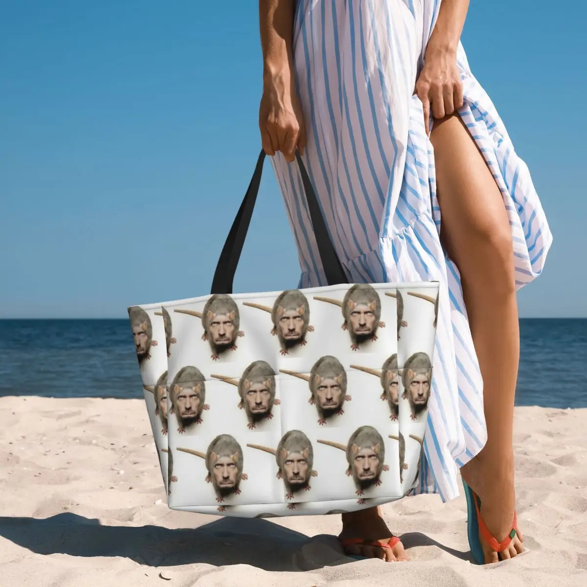 Low Quality Dr House Rat Beach Tote Bag Sport Gym Yoga Duffle Large Tote Bag Women Travel Bag Fitness bag