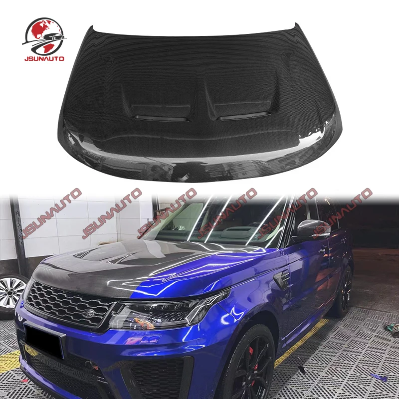 Tuning Part Sport SVR Style Carbon Fiber Engine Hood Bonnet For 2014-2022 Range Rover Sport Facelift Carbon Hood Cover