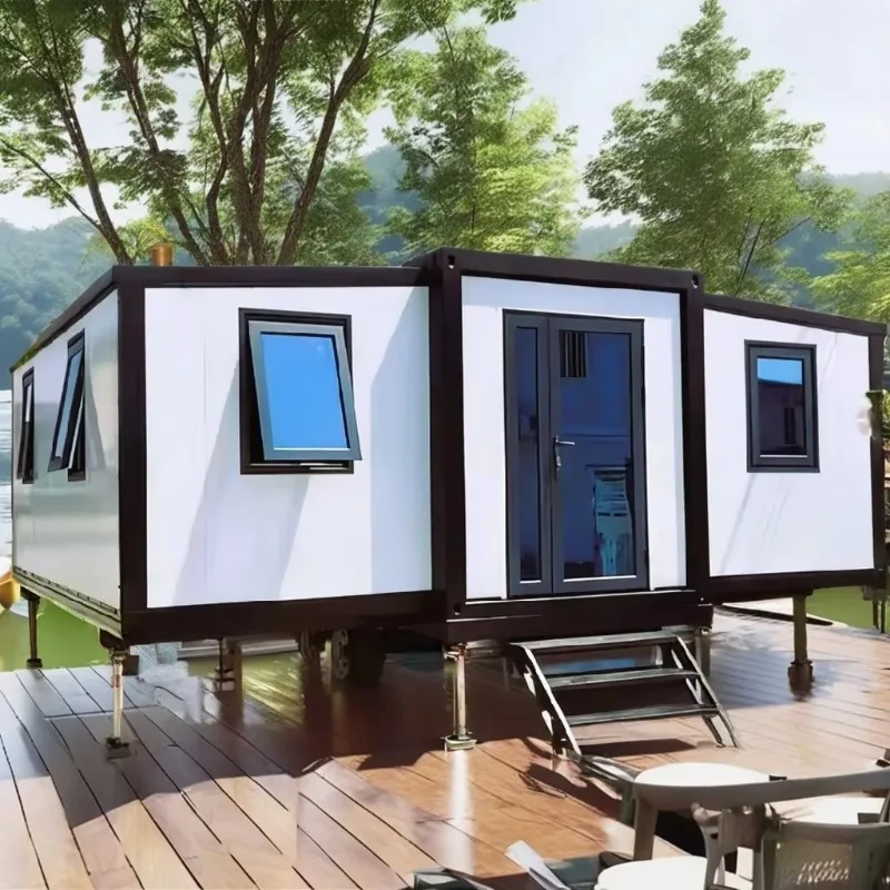 Ready Made 20Ft 40Ft Expandable Container Prefab Villa Wooden Steel Sandwich Panel Tiny House Movable Modern Home Office Bar