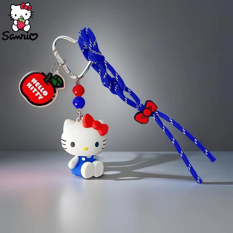 Kawaii Sanrio Keychain Accessories Hello Kitty Keyring Backpack Pendant Anime Figures Kuromi Keychain Car Key Ring Girl Toy Kid