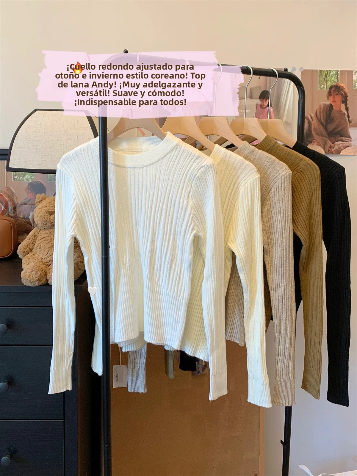 

Женский укороченный вязаный свитер Slim Fit с длинным рукавом и круглым вырезом в корейском стиле для осени и зимы