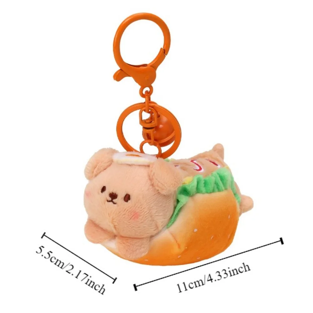 Cute Bag Ornament Hamburger Doll Sandwich Kawaii Plush Pendant Stuffed Hot Dog Food Keychains Kids Gifts