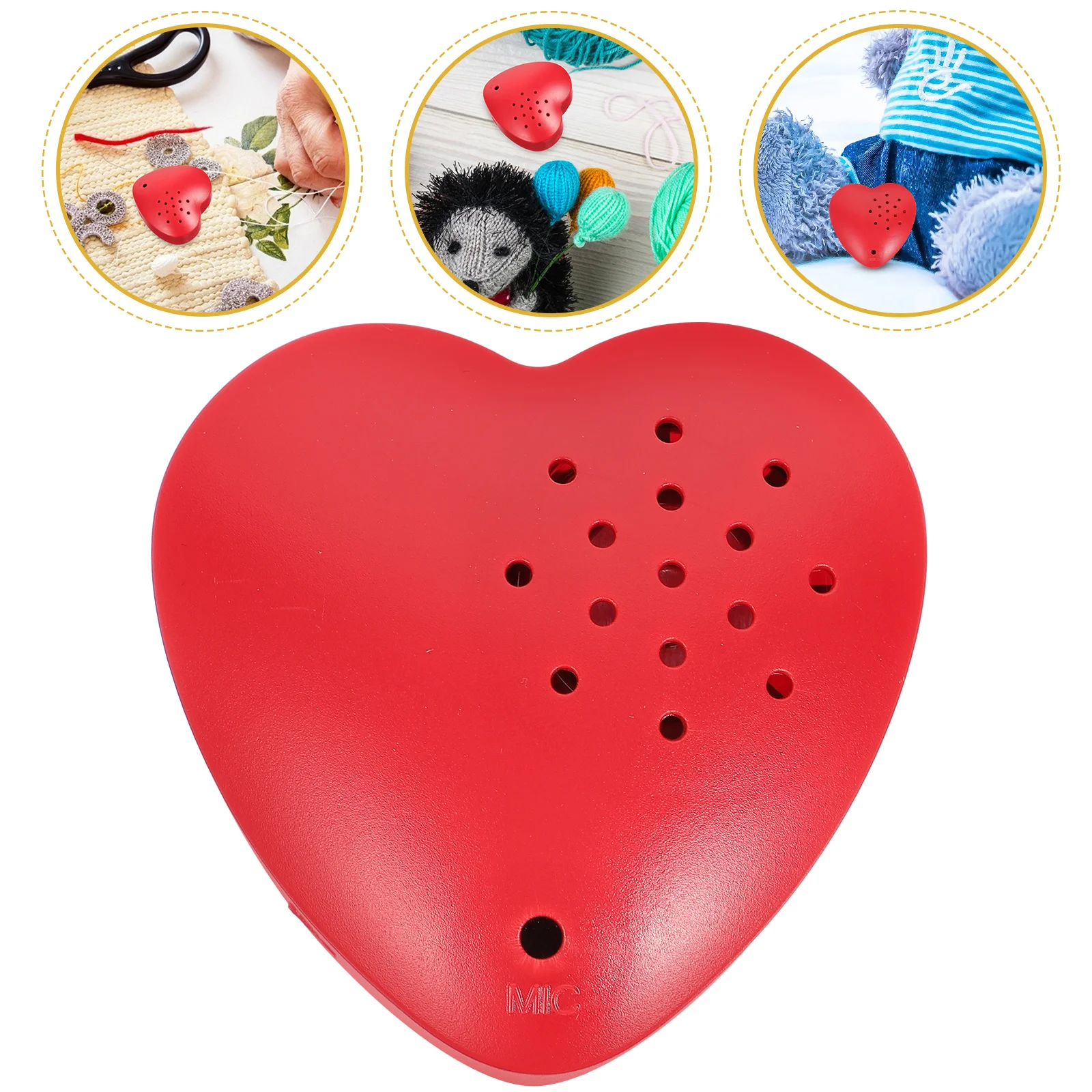 30 Seconds Plush Toy Accessories Sound Box Heart-shaped Recording Press Player Real Person Button