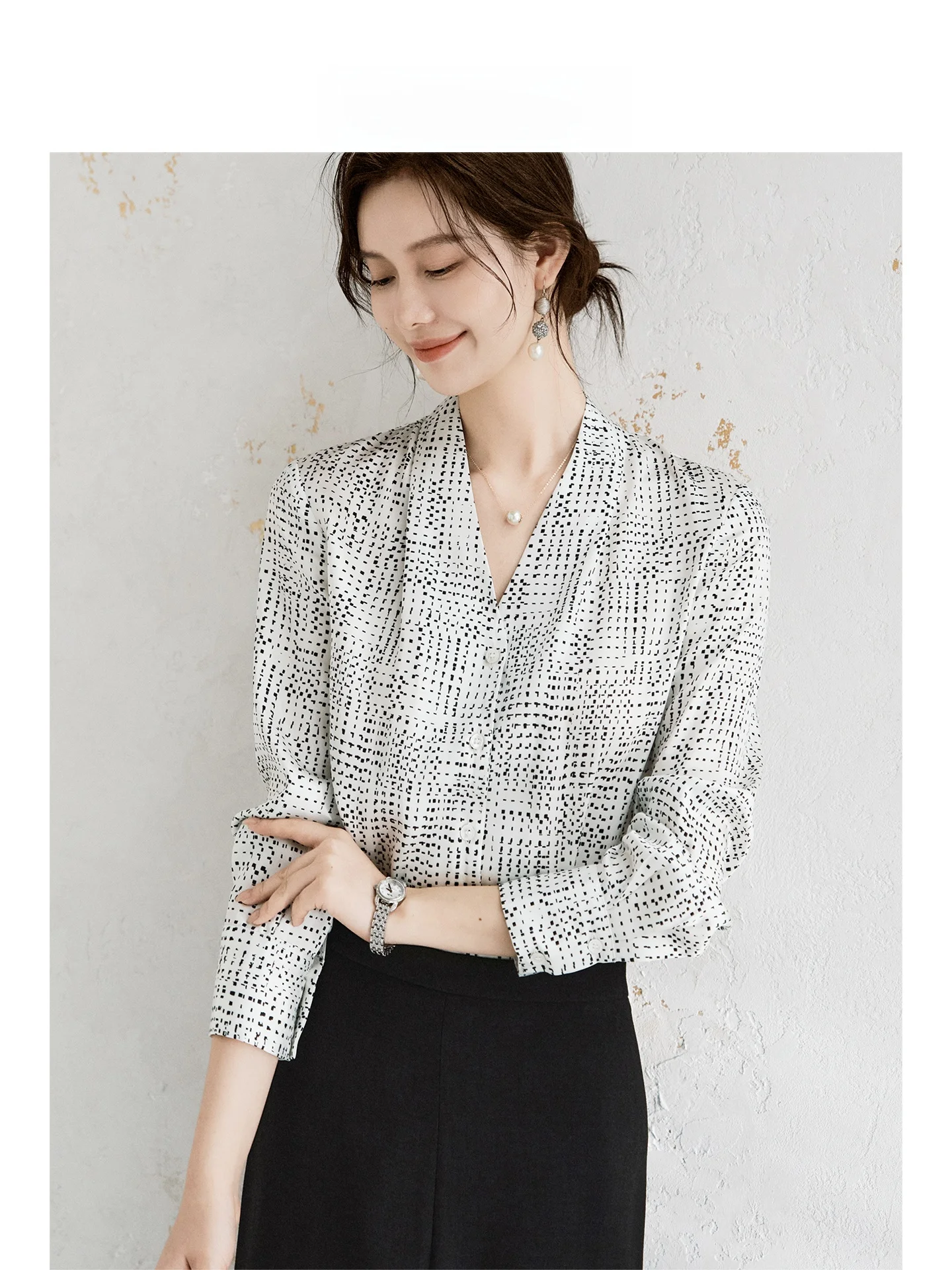 

Весенняя новинка: Женская приталенная блузка с длинным рукавом OFFIY, 3D-дизайн для стройного лица, профессиональный офисный стиль, для работы и повседневной носки