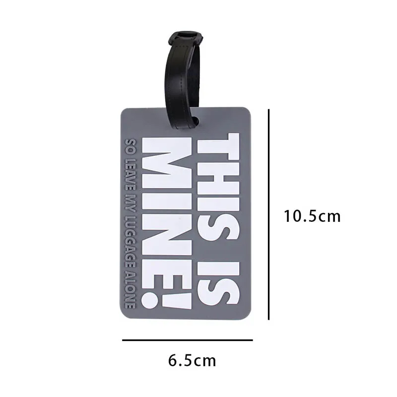 THIS IS MINE Reminder Slogan Cartoon Letter Luggage Tags PVC Boarding Identification Tags For Travelling Air Plane Check-in Tags