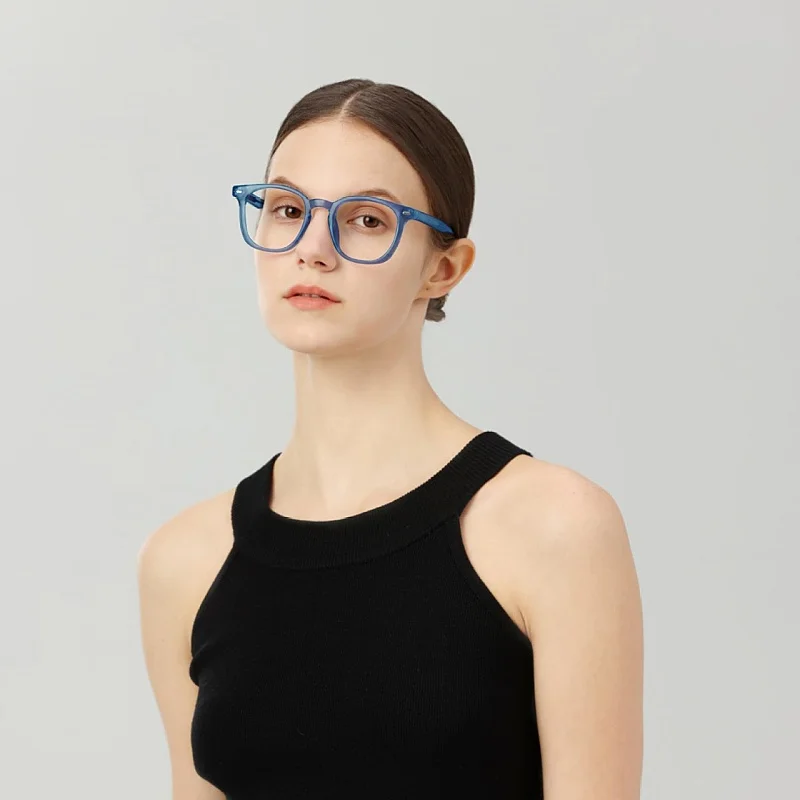 F·DRACON Board Eyeglass Frame Retro Square Color Changing Men's And Women's Eyeglass Frames Anti Blue Light High-end Frame 52613