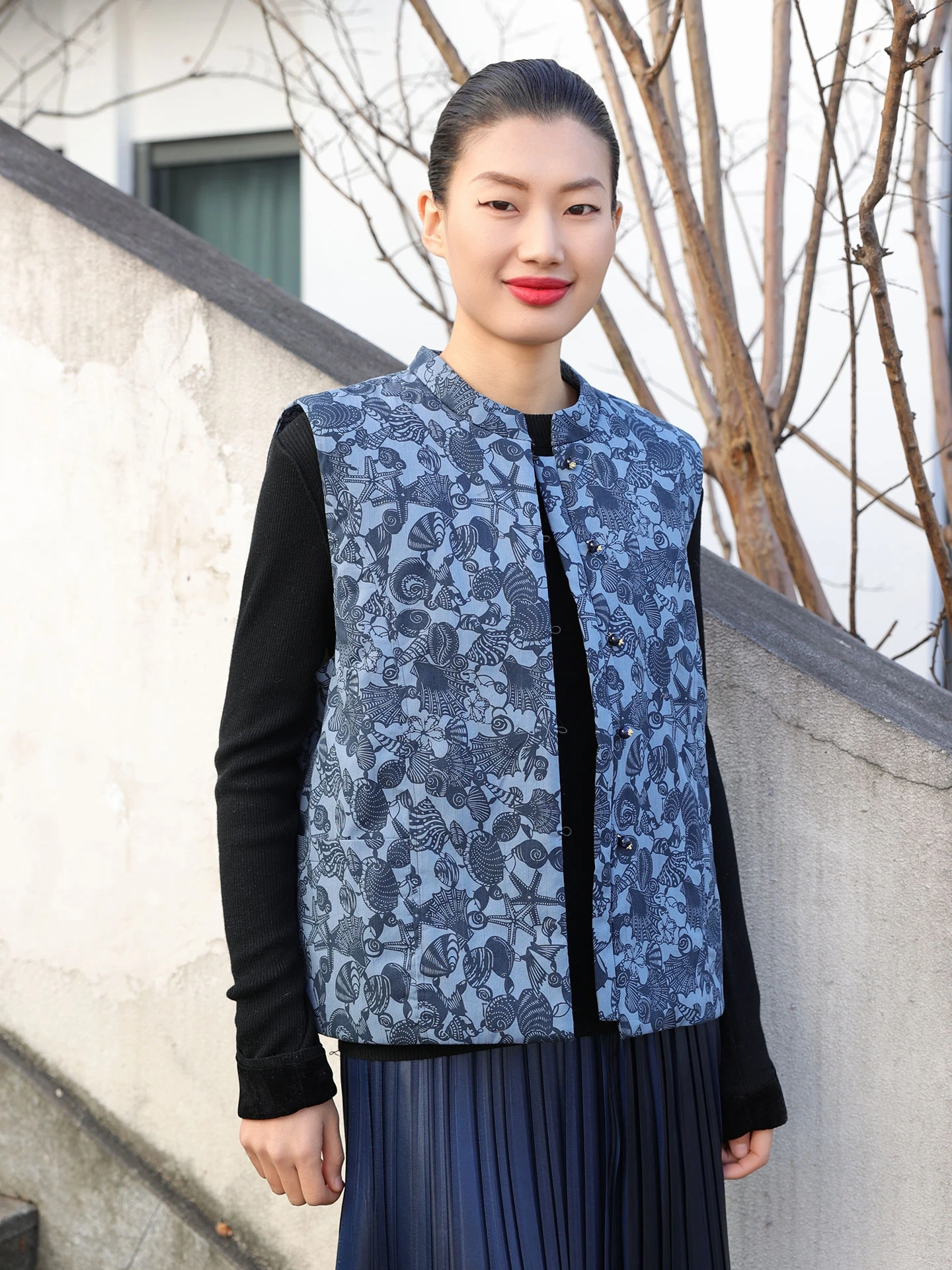 

Pure Silk Cotton Vest Knitted Lightweight Warm Loose Women's Winter Faion Commute Sle round Ne Single Button Closure