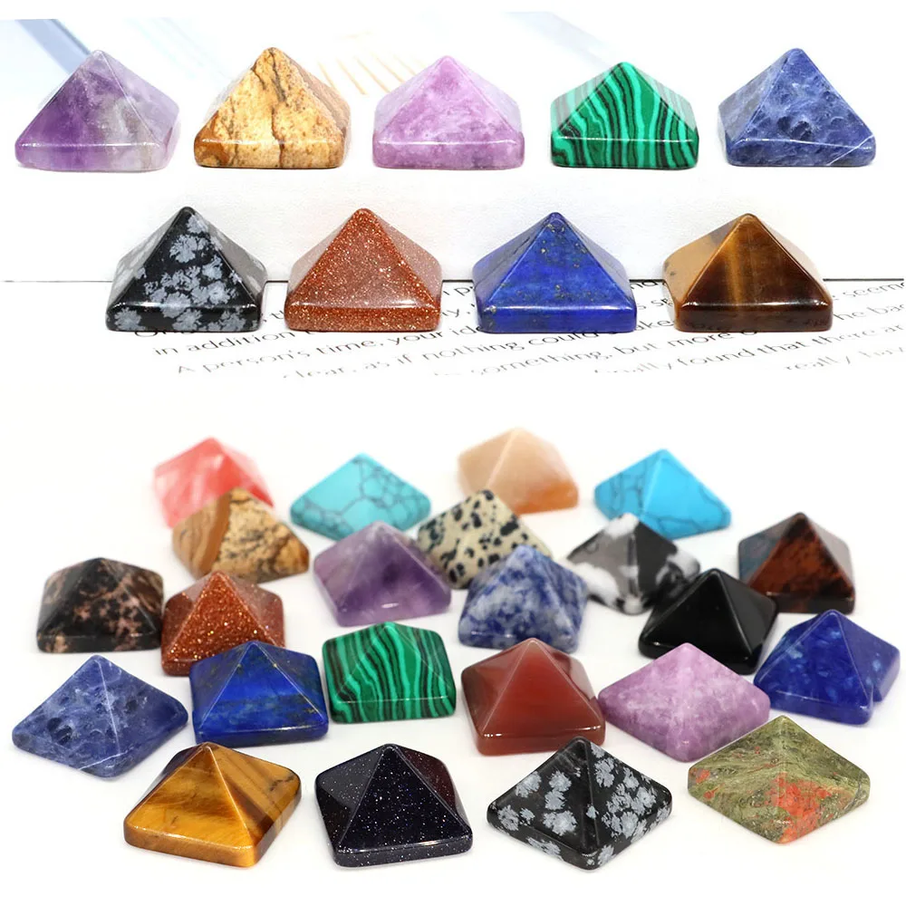 20mm Mini Pyramid Natural Stone Healing Crystal Reiki Quartz Gemstones Point Tower Meditation Home Decor Jewelry DIY Accesorries