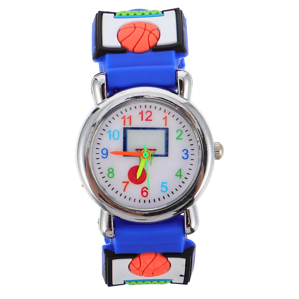 

Kids Watch Basketball 3D Cartoon Pattern Waterproof for Rain and Splashes Soft Lightweight Colorful Dial Fashion
