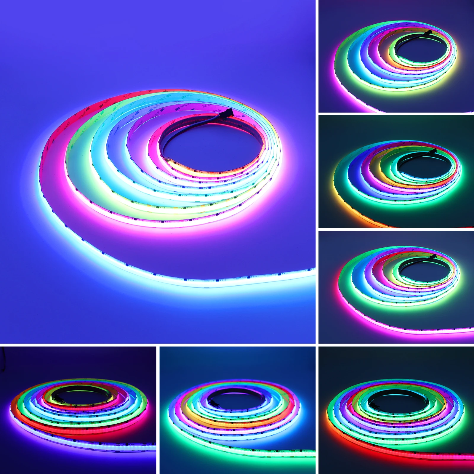 SPI RGB IC COB LED Light Strip WS2811 Adresowalna 576 720 LED Dream Color 12V 24V Elastyczna pikselowa taśma FOB COB Czarny Biały PCB