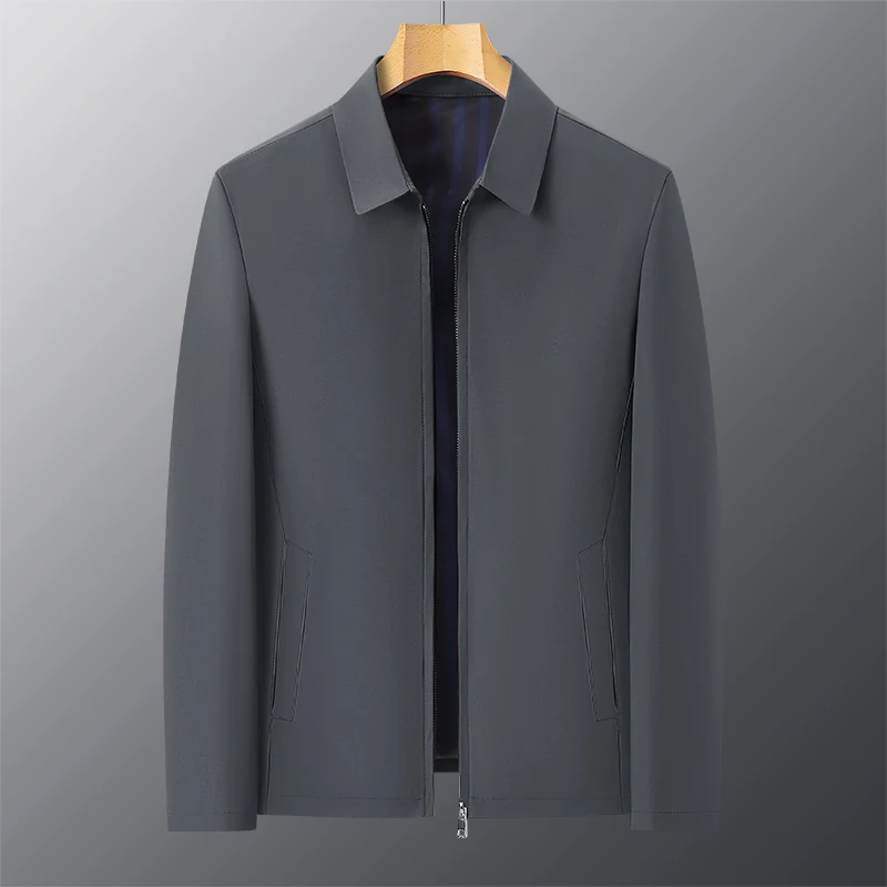 

Brand Jackets Men Spring Autumn Fashion Stand Collar Mans Jacket Business Casual Solid Color Long Sleeve Casual Jackets for Men
