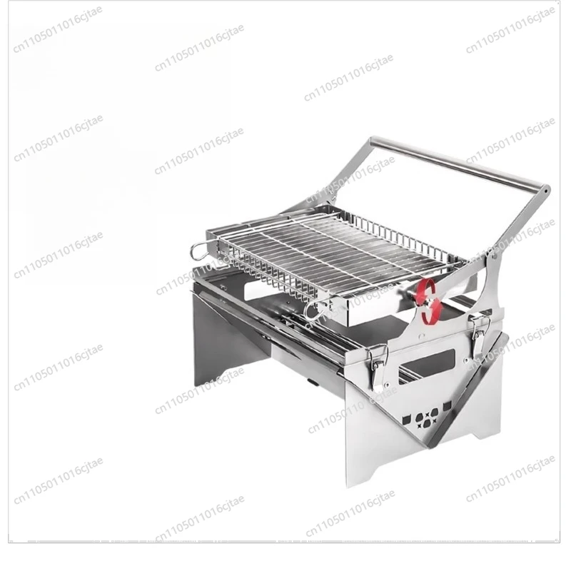 For Flip BBQ Grill 360 ° Outdoor Garden BBQ Grill Thickened Stainless Steel Rotatable Temperature Control