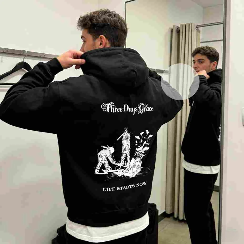 

Толстовка Three Days Grace с капюшоном в стиле рок-музыки TDG Band - Life Starts Now Album Three Days Grace Merch Unisex Rocker Clothing