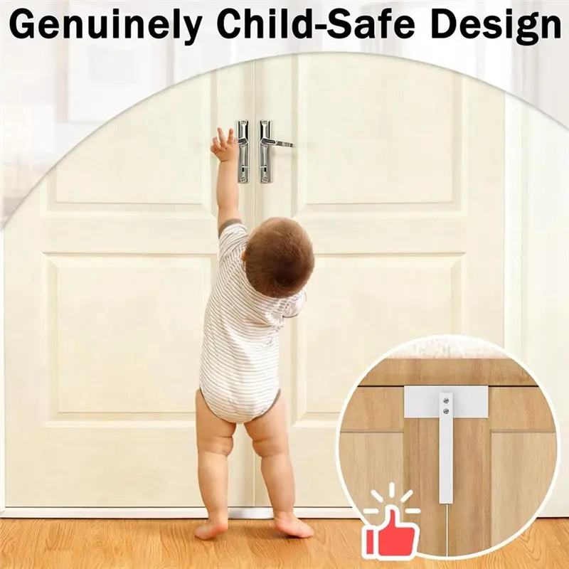 2Pcs Bifold Door Lock For Double Door Child Safety Bifold Door Lock