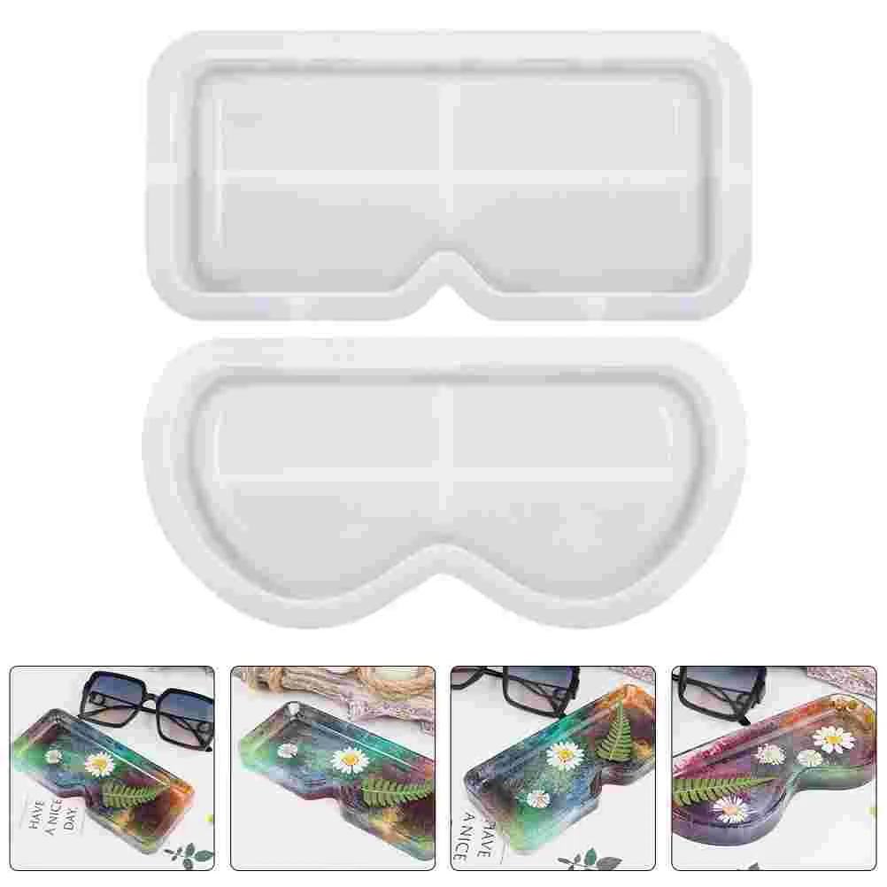 2 Pcs Resin Glasses Holder Mold Flask Frame Eye Sunglasses Organizer Wall Silicone Cup