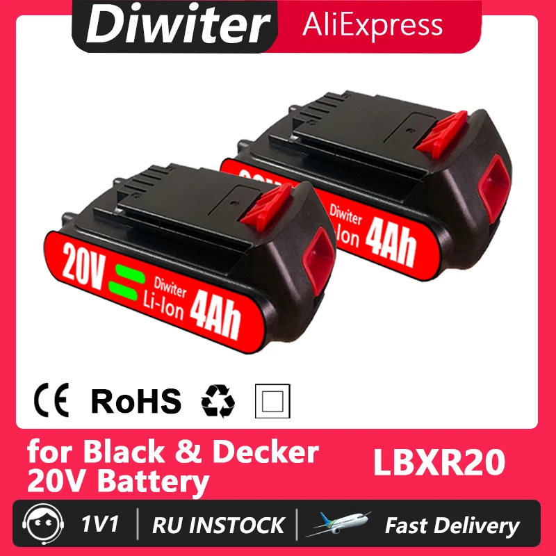 18V 4000mAh For Black & Decker BL2018 Replacement 20V Battery Max Lithium LBXR20 LB20 LBX20 LST220 LB2X4020 Cordless Tools