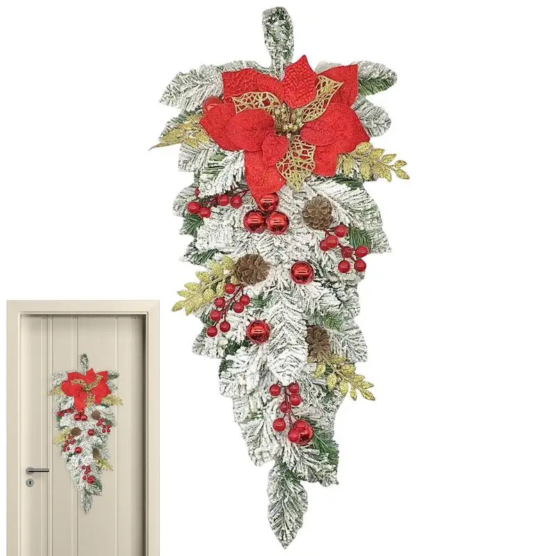 

Christmas Upside Down Tree Wall Decor Christmas Wreath Front Door Wreath Christmas Ornaments Home Decoration Upside Down Holiday