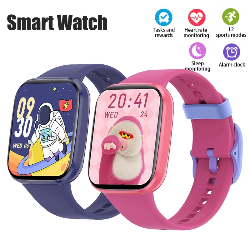 Crianças relógio inteligente para meninas meninos jogos tela de toque completa relógios com leitor música esporte pedômetro brinquedos educativos presente aniversário