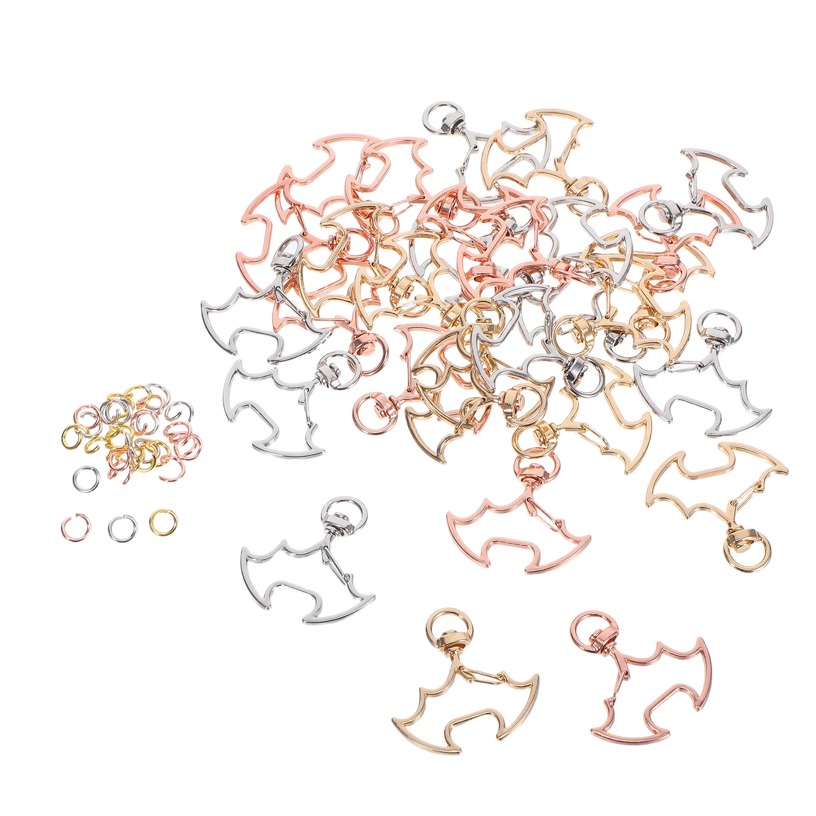 

30pcs Bat Keychain Clasps Swivel Snap Hooks Metal Key Rings For Diy Crafts Durable Lightweight Keychain Clips Bulk Jewelry