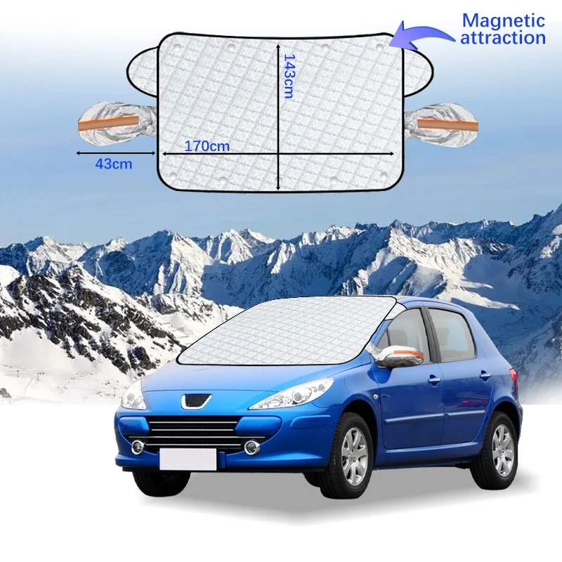 

Car Windshield Cover Magnet Winter Window Snow Shield Anti Frost Auto Front Window Snow Cover For Peugeot 307