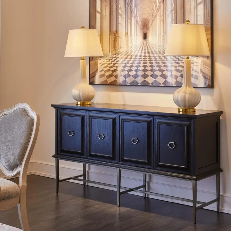 Шкаф для гостиной, светлый роскошный американский шкафчик из цельного дерева, королевский дуб, обеденный боковой шкаф, металлический шкаф для хранения в скандинавском стиле