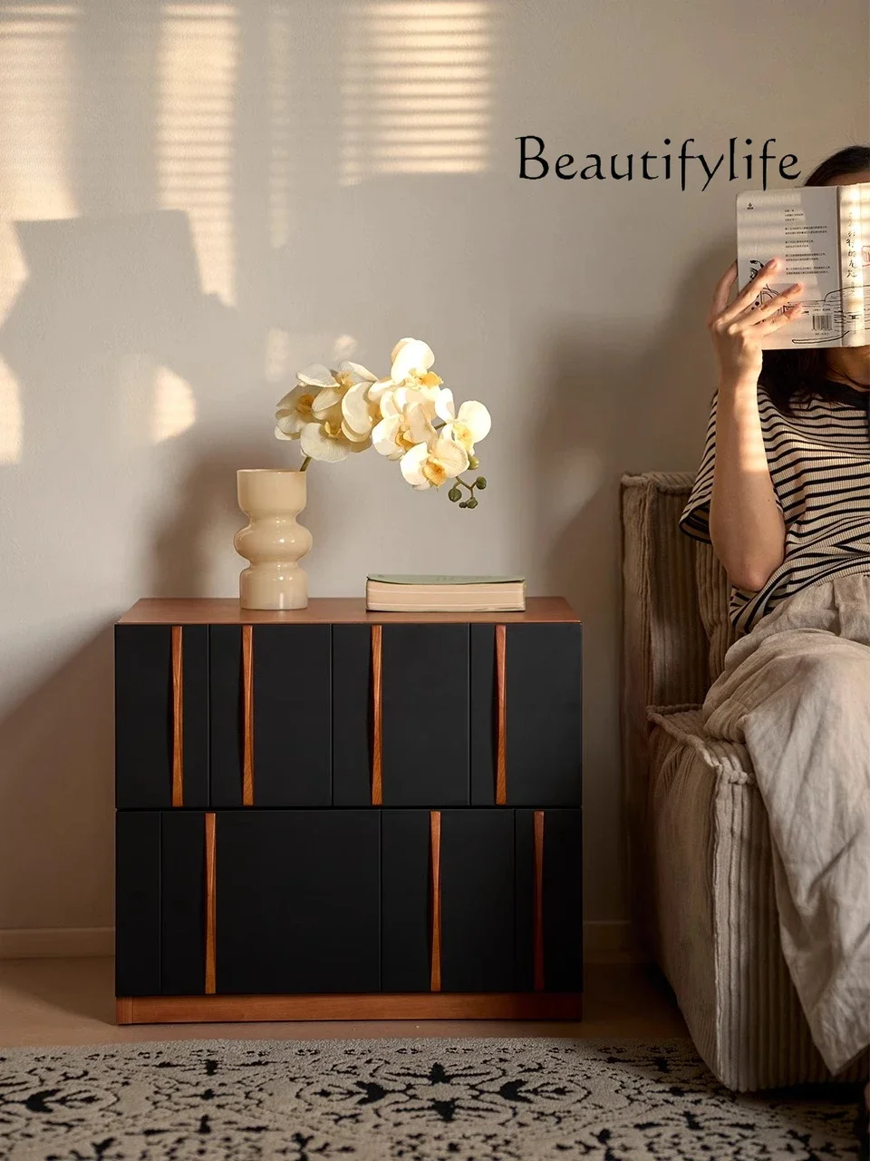 

3 Modao module retro solid wood combination living room TV cabinet storage cabinet dining side storage chest cabinet