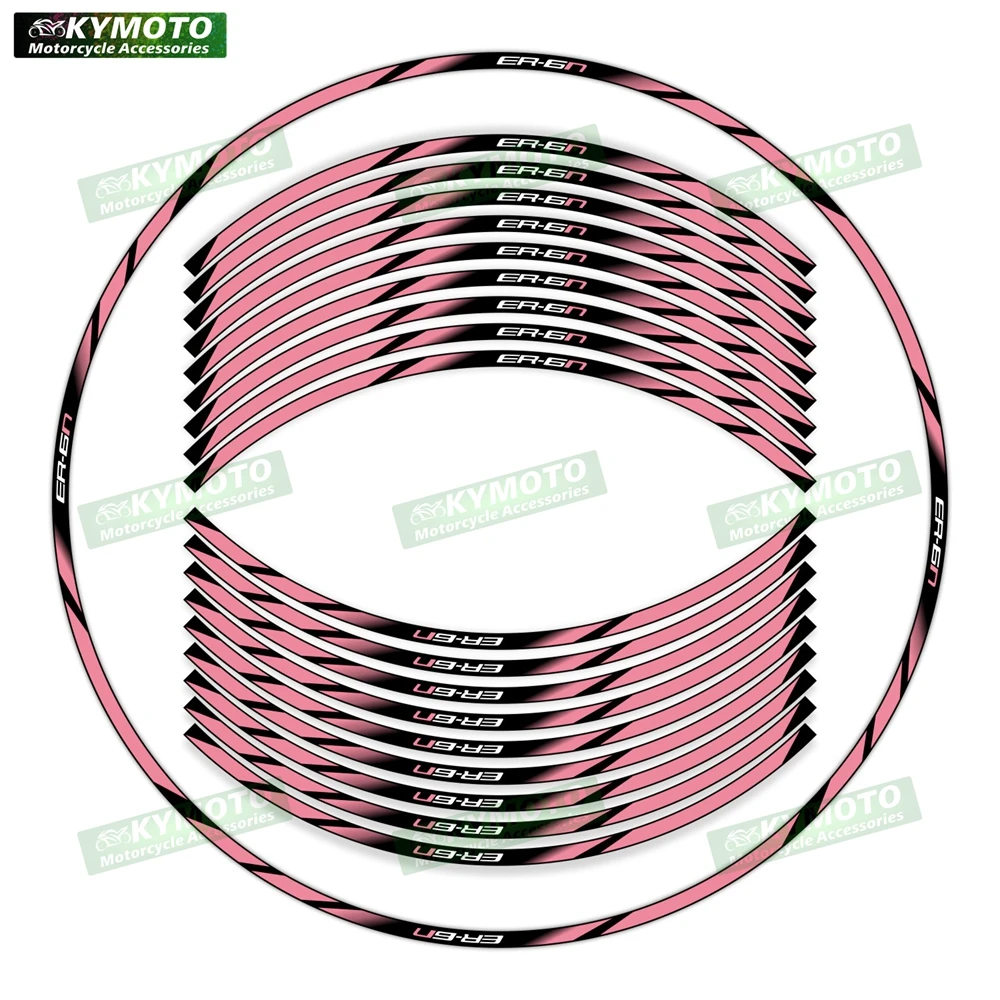 for Kawasaki ER-6N ER6N Motorcycle 17 inch front and rear wheel decals hub decoration waterproof reflective rim stickers