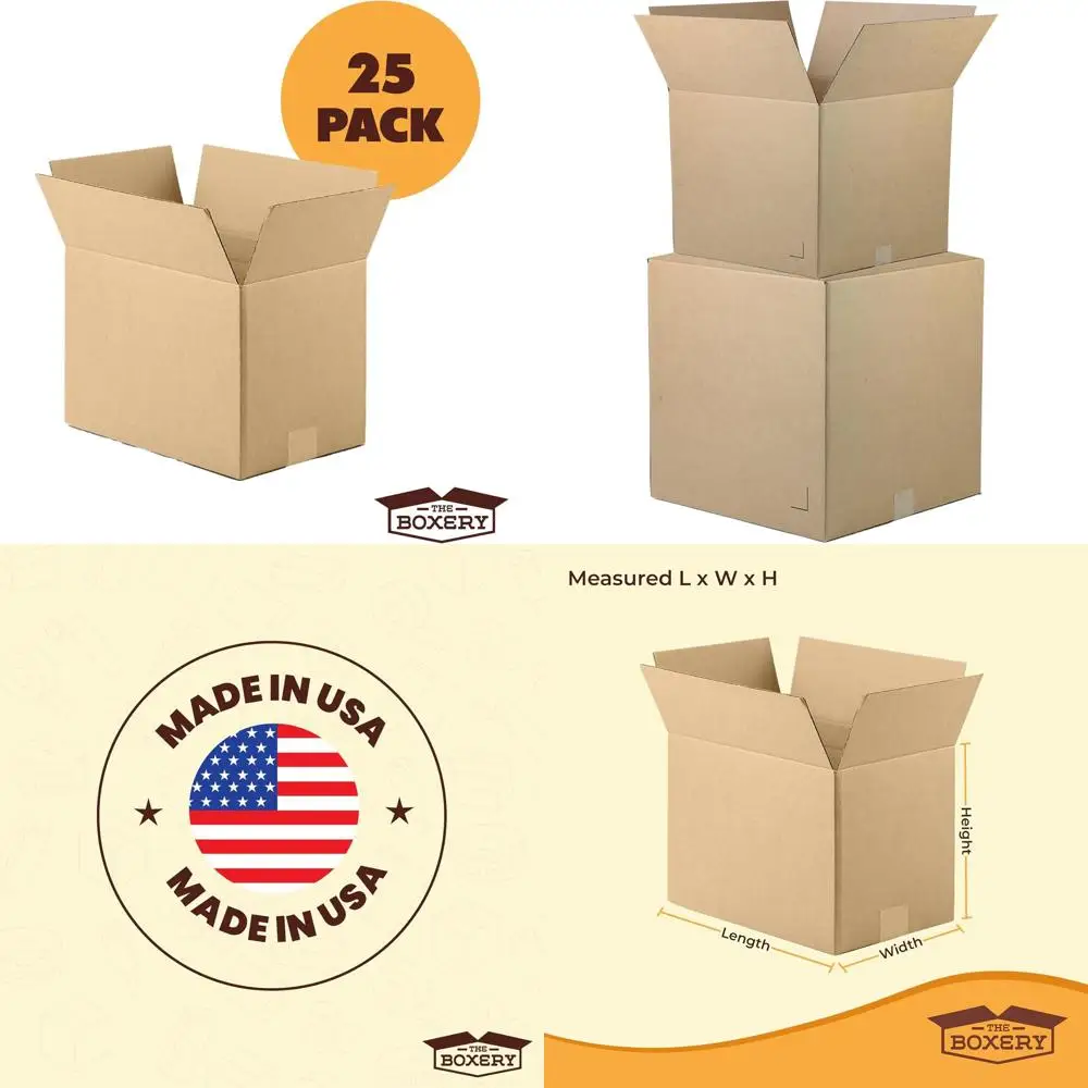 

25-Pack 18x14x12 Inch Brown Corrugated Cardboard Boxes for Shipping, Packing, Moving, and Storage - Durable, Eco-Friendly, Recyc