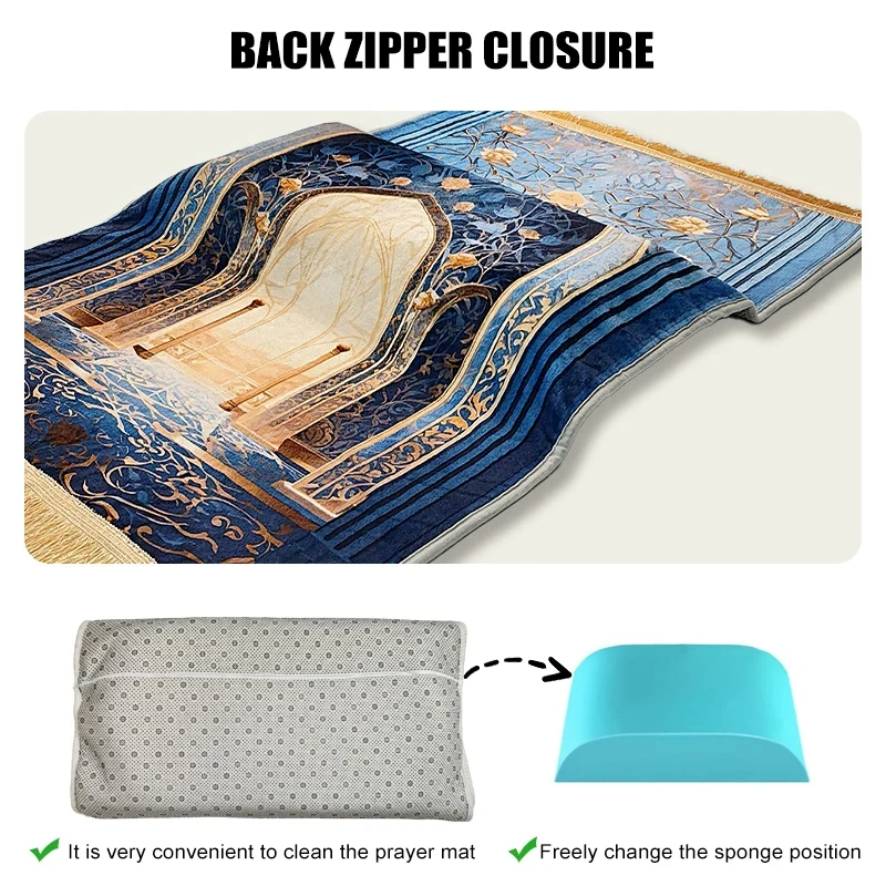 VIKAMA 70*110cm Muslim Prayer Carpet Soft Non-slip Vintage Tassel Rug Ramadan Eid Worship Kneeling Mat