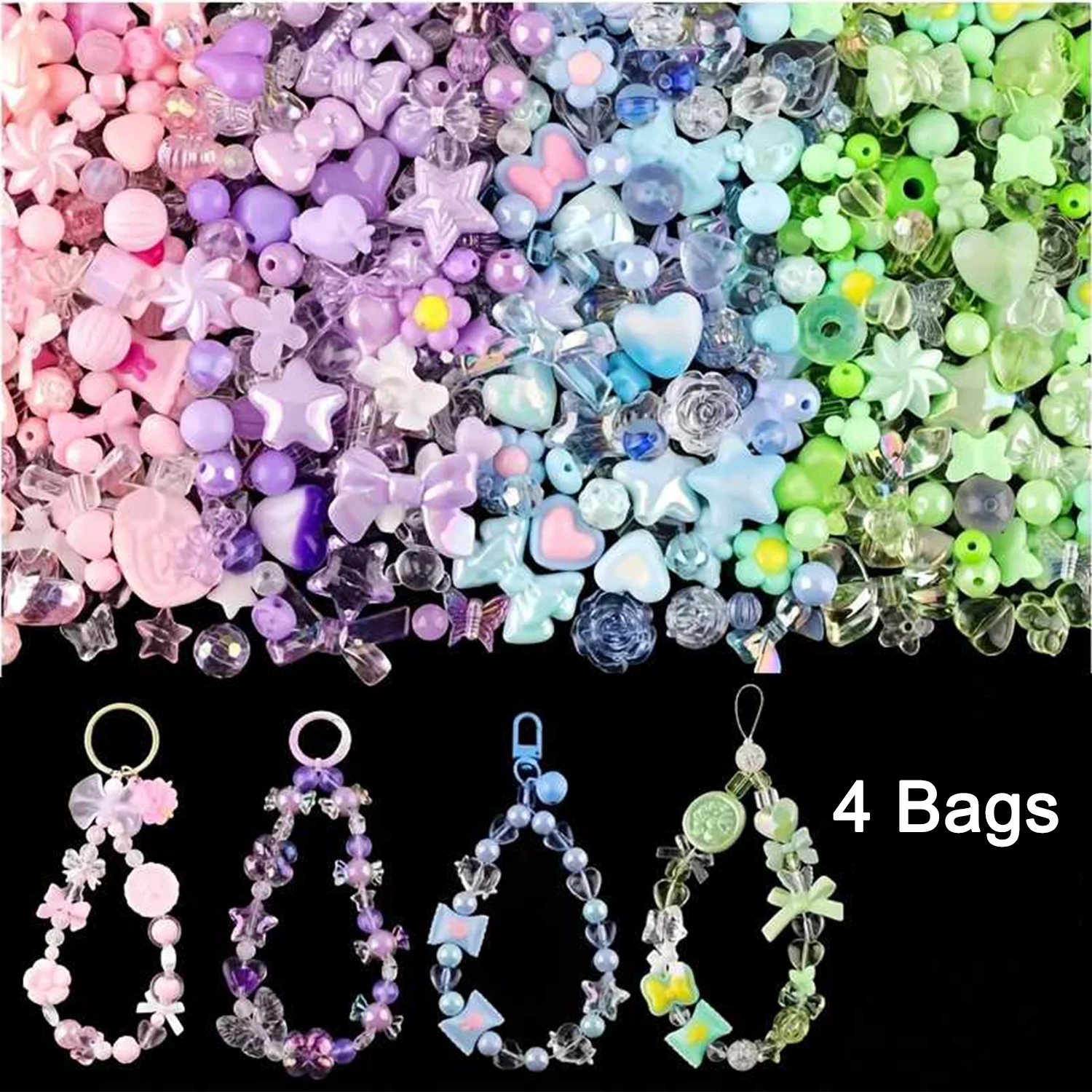 1 beutel Mischen Stil Candy Farbe Acryl Perlen Für DIY Handgemachte Armband Schmuck Machen Telefon Kette Zubehör – Detail 2