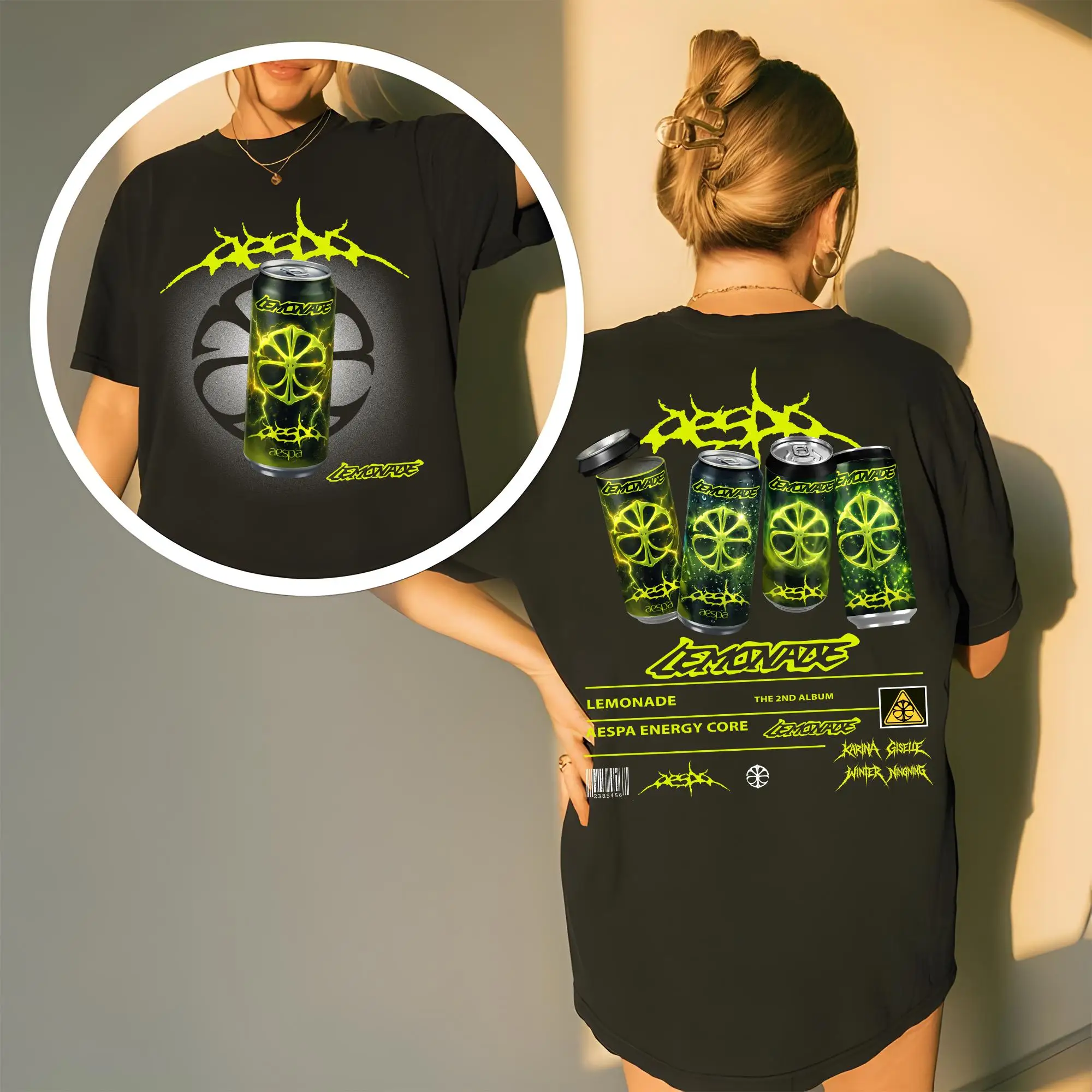 2026 KPop Aespa Lemonade Album T-shirt Men Women Summer Cott