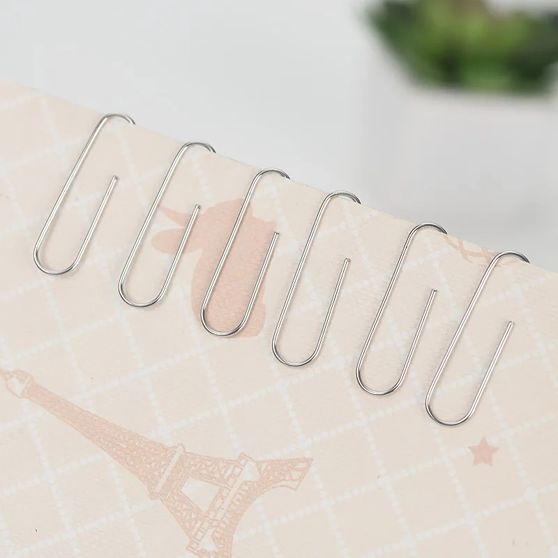 10 pcs Paper clips for office use, home use and school use. Multiple specifications of silver paper clips for office use