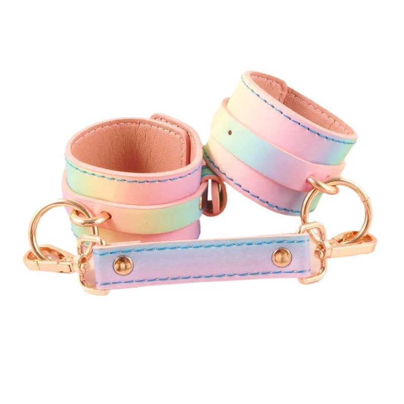 For Couples Accessories Rainbow Handcuffs For Sex Ankle Cuff Restraints Bondage Bracelet BDSM Woman Erotic Adult Sex Toys - view 2